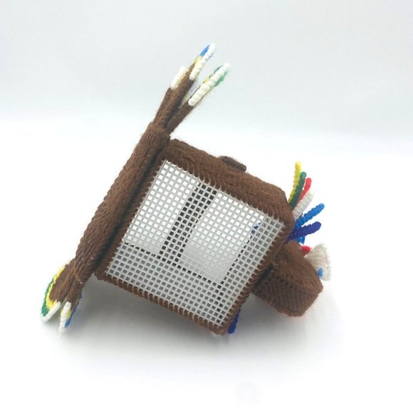 Turkey Plastic Canvas Craft Decorative Centerpiece Thanksgiving Card Basket - Picture 6 of 9